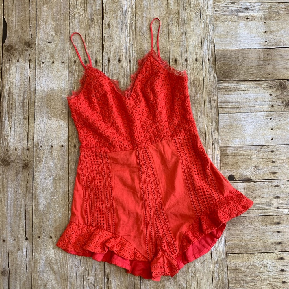 Red by Saks Fifth Avenue tangerine Romper Sz S/P